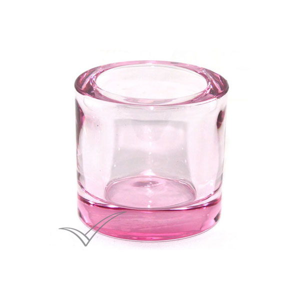Pink tealight candle holder made of glass alaVida Boutique